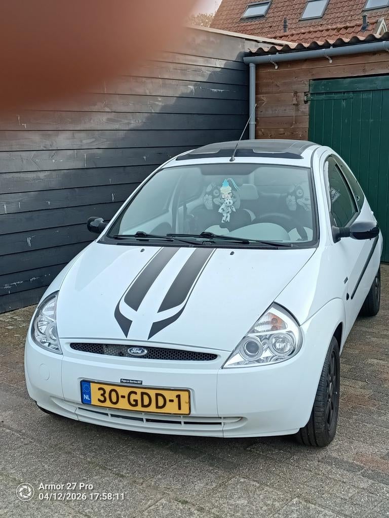 Ford Ka 1.3 I 44KW 2008 Wit, Auto's, Voorwielaandrijving, 1299 cc, 4 cilinders, Ka