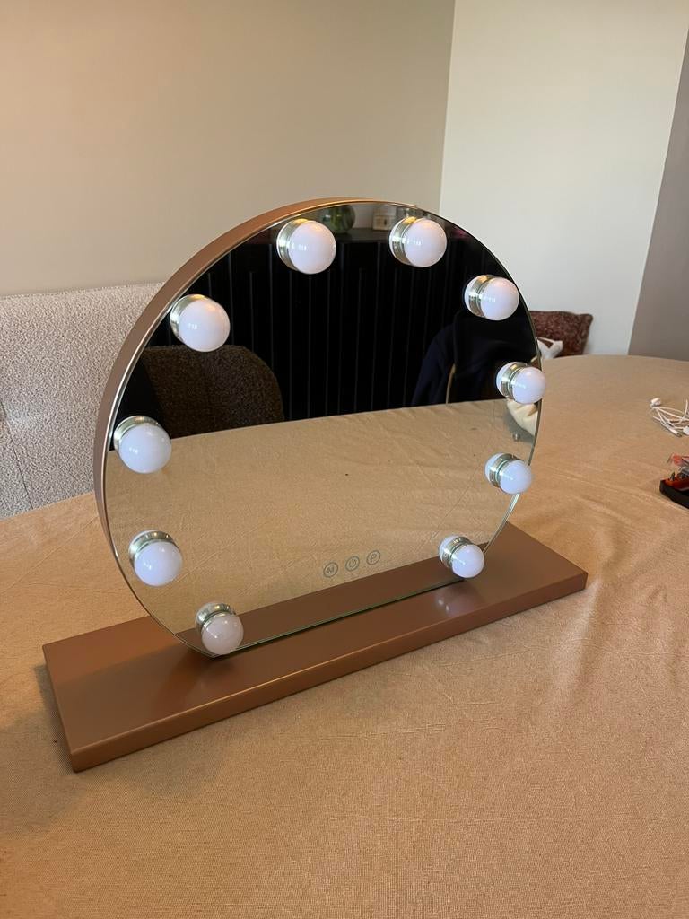 Make up spiegel rosé goud, Huis en Inrichting, Woonaccessoires | Spiegels, Minder dan 50 cm, Rond, Nieuw, Ophalen of Verzenden