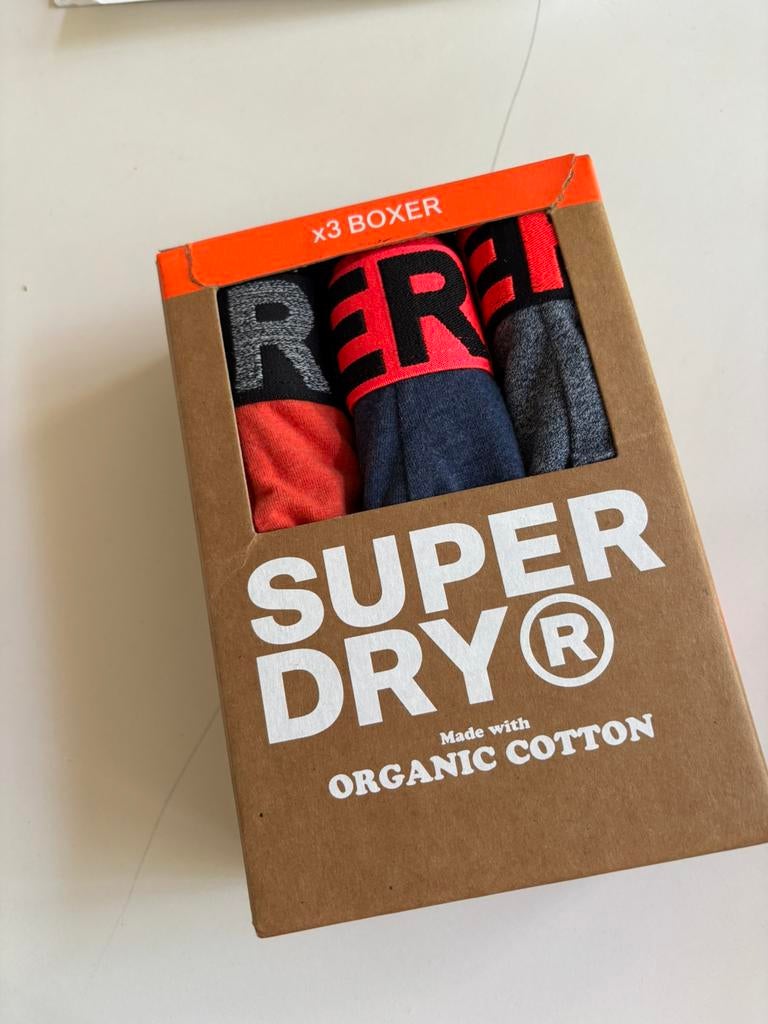 Nieuw: 3 Superdry heren boxers maat S, Ophalen of Verzenden, Blauw, Boxer