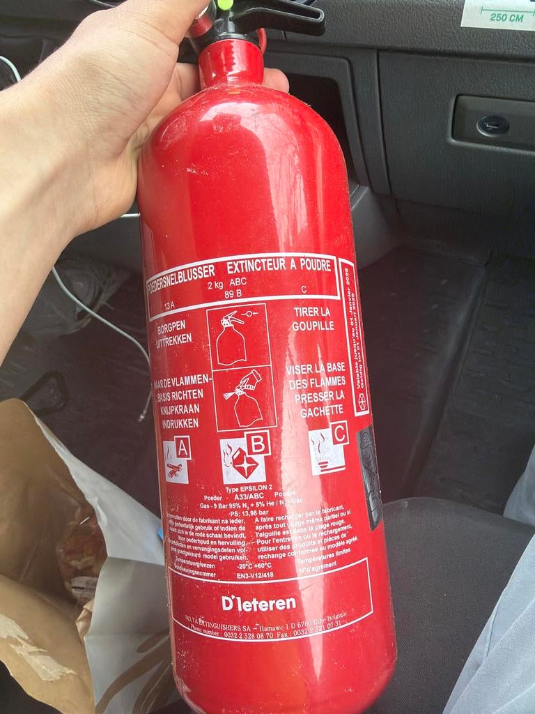 Poederblusser 2 kg ABC, Ophalen of Verzenden, Gebruikt, Brandblusser