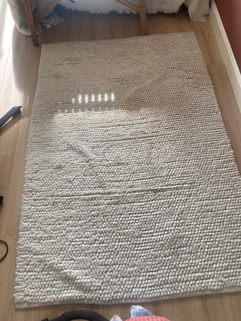 Vloerkleed 130-190, Ophalen, 100 tot 150 cm, Zo goed als nieuw, Crème