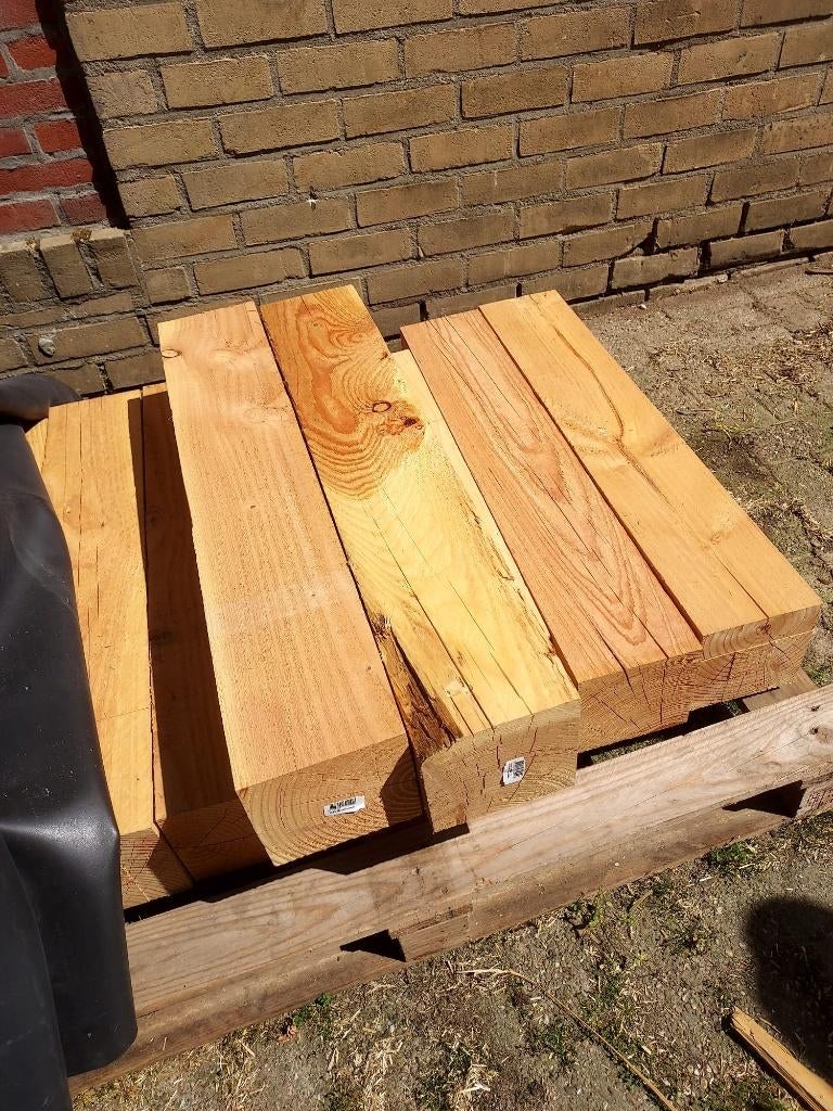 houten douglas balken, Doe-het-zelf en Verbouw, Hout en Planken, Ophalen, Nieuw, 50 mm of meer, Balk