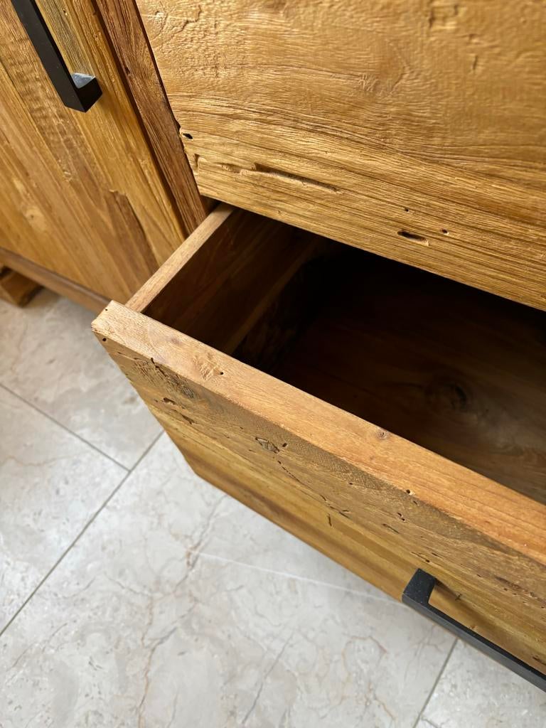 Buffetkast grenen - 220 cm hoog - met lades en planken, Ophalen, Gebruikt, 200 cm of meer, 150 tot 200 cm