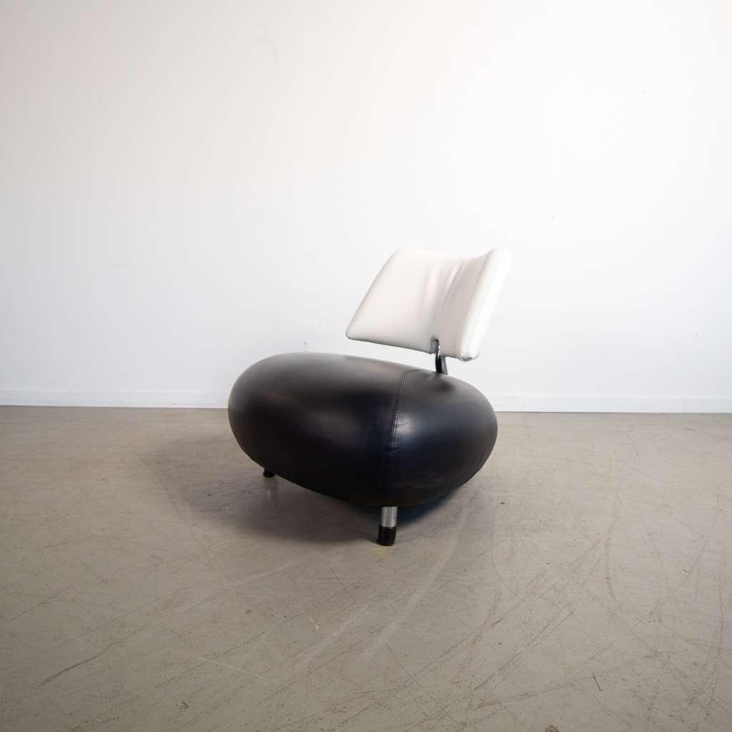 1x Leolux Pallone Fauteuil Zwart/Wit, Niet ingevuld, Ophalen of Verzenden, Zo goed als nieuw, 75 tot 100 cm