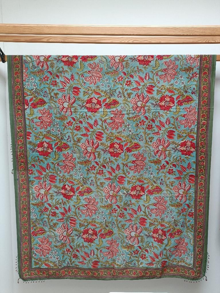Prachtig katoenen tafelkleed 120 x 190 cm Anokhi, Huis en Inrichting, Ophalen of Verzenden, Zo goed als nieuw, Rechthoek, Binnen