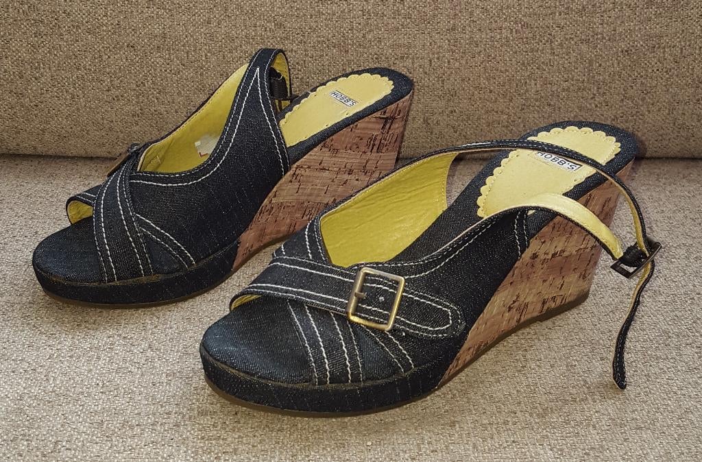 Hobb's hobbs denim sleehak sandalen mt 37 als nieuw nr 45307, Kleding | Dames, Schoenen, Hobb's, Blauw, ., Hobb's