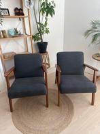 2x Fauteuil Ekenäset (Ikea) donkergrijs met donker hout, Huis en Inrichting, Fauteuils, Ophalen, Gebruikt, Minder dan 75 cm, 50 tot 75 cm