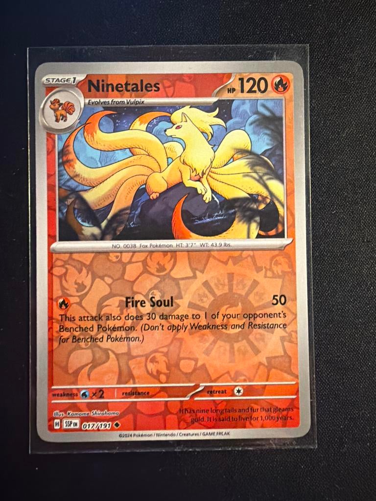 Ninetales 017/191, Ophalen of Verzenden, Zo goed als nieuw, Losse kaart, Foil