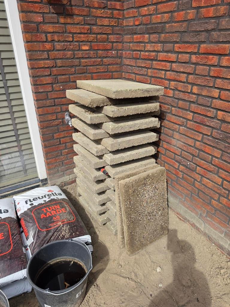 Gratis terrastegels, Tuin en Terras, Tegels en Klinkers, Ophalen, Gebruikt, Minder dan 5 m², Beton