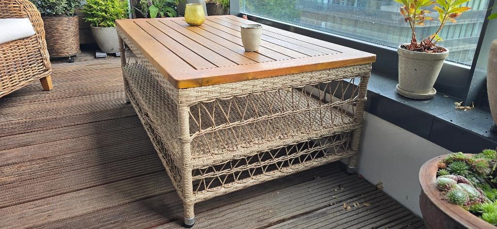 Tuintafel Mauritius salontafel L 120 x B 70 x H 48, Tuin en Terras, Tuintafels, Ophalen, Zo goed als nieuw, Rechthoekig, Wicker