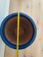 Bloempot plantenbak aardewerk blauw z.g.a.n., Ophalen, Steen, Minder dan 30 cm, Rond