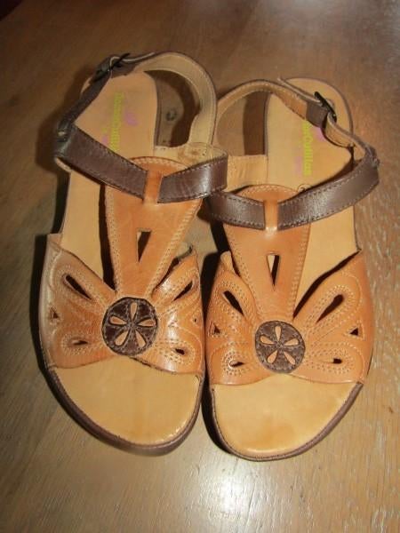 F1142 Doctor Cutillas mt 38 sandalen beige bruin leder leer, Verzenden, Beige, Doctor Cutillas, Sandalen of Muiltjes