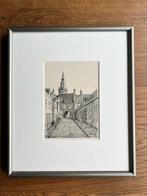 Gravure stadsgezicht Groningen / Martinitoren in lijst, Ophalen of Verzenden