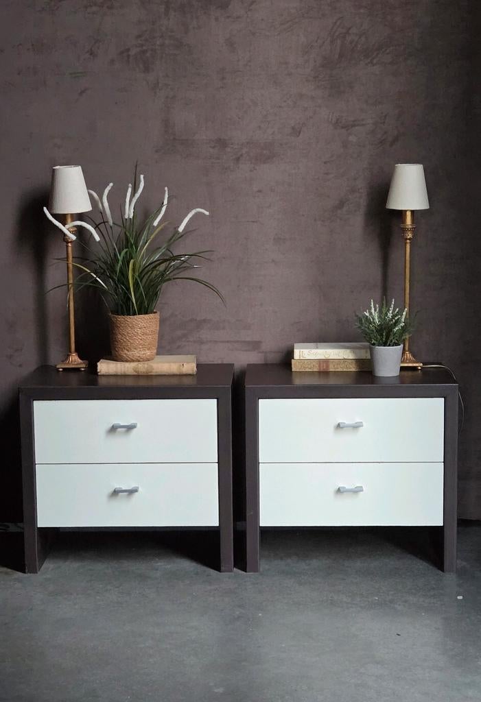 2 retro vintage nachtkastjes nacht kastjes ladenkastje !, Ophalen, Gebruikt, Minder dan 45 cm, Minder dan 55 cm