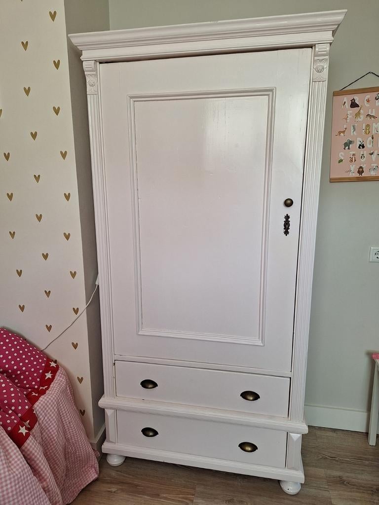 Houten Meidenkast met Roze Behang en Verlichting, Huis en Inrichting, Kasten | Kledingkasten, 50 tot 100 cm, 150 tot 200 cm, 50 tot 75 cm