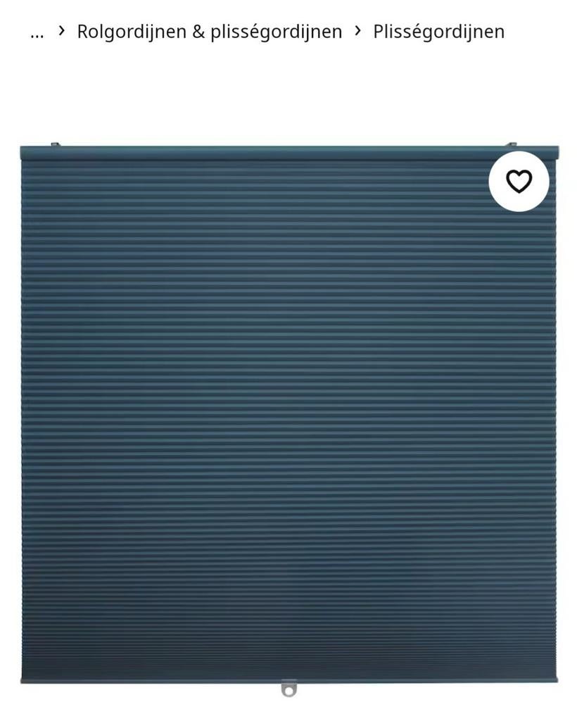 2x Ikea Hoppvals plissegordijnen blauw 100x130 cm, Huis en Inrichting, Stoffering | Gordijnen en Lamellen, Zo goed als nieuw, 100 tot 150 cm