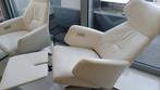 witte lederen elektrische relaxzetel, Huis en Inrichting, Fauteuils, Ophalen, Zo goed als nieuw, Moderne look, 50 tot 75 cm