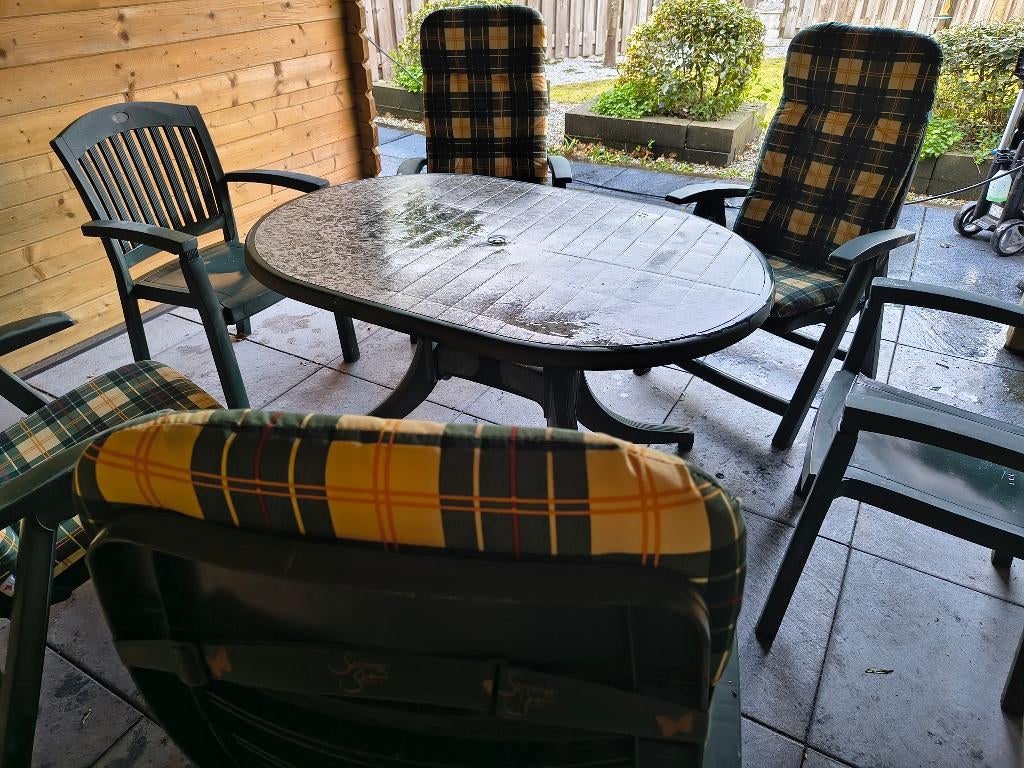 Tuinset Hartman 7 delig, Ophalen, Kunststof, Gebruikt, 6 zitplaatsen