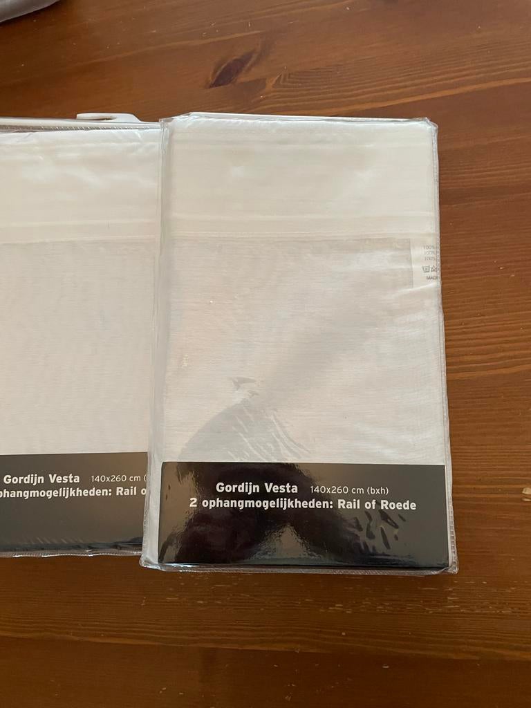 3x Kwantum Vesta kant-en-klaar gordijn 140x260 wit NIEUW, 100 tot 150 cm, 200 cm of meer, Wit, Nieuw