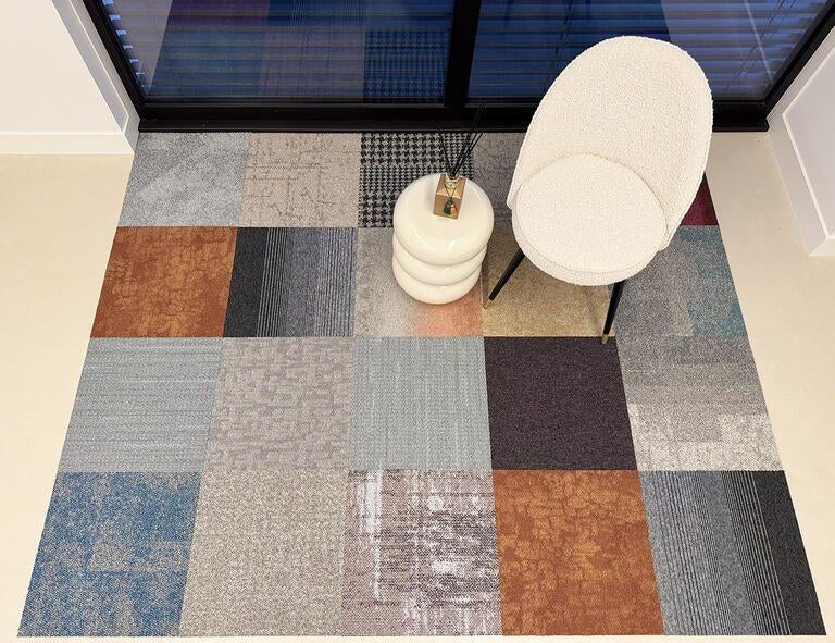 Goedekope budget mix tapijttegels 50x50cm, Huis en Inrichting, Stoffering | Vloerbedekking, Crème, 75 m² of meer, Nieuw, Ophalen of Verzenden