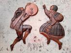 Boliviaans houtsnijwerk: Dansend koppel, circa 45 cm, Ophalen