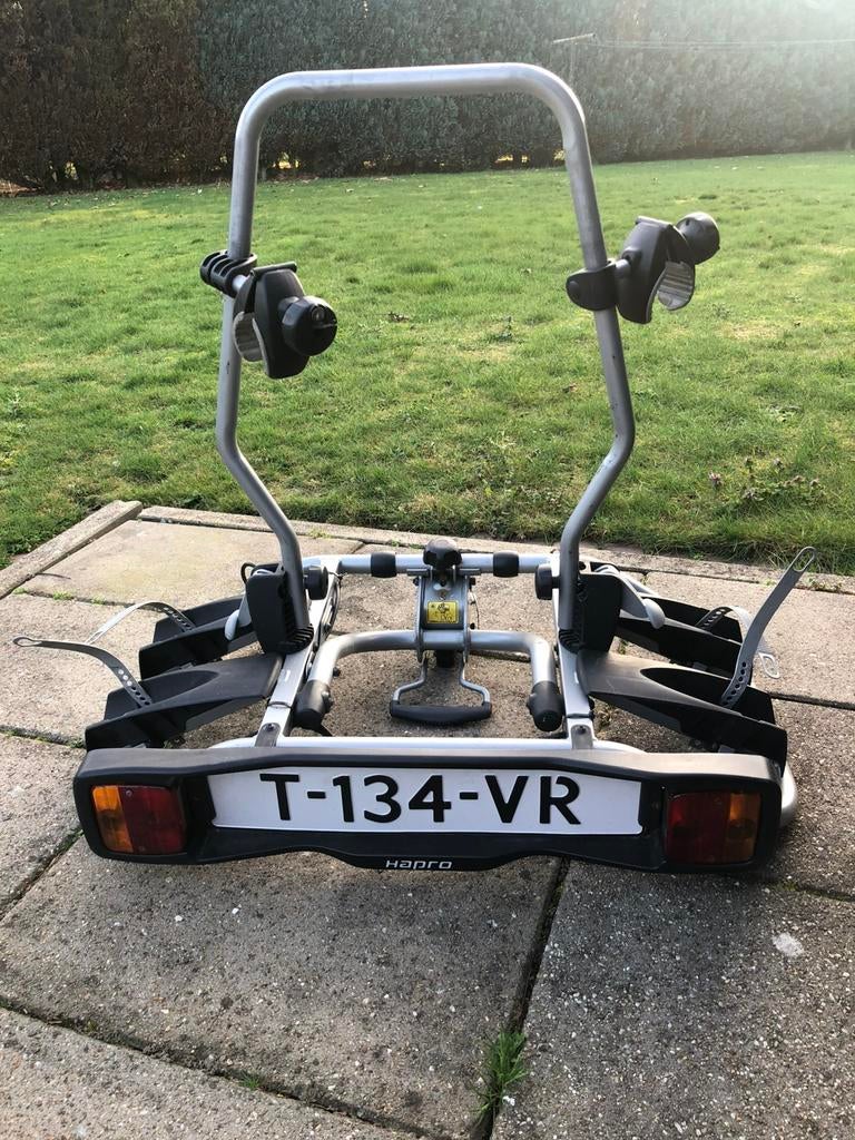 Fietsendrager Hapro Atlas, Auto diversen, Fietsendragers, Ophalen, 2 fietsen, Gebruikt, Trekhaakdrager