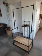 Liva Living Kledingrek met planken en wielen, Met plank(en), Industrieel, Modern, 50 tot 100 cm, Zo goed als nieuw