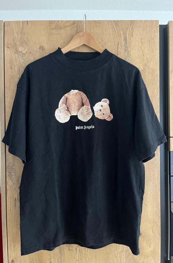 Palm Angels t-shirt maat M heren zwart Broken Bear print, Palm Angels, Zwart, Zo goed als nieuw, Verzenden