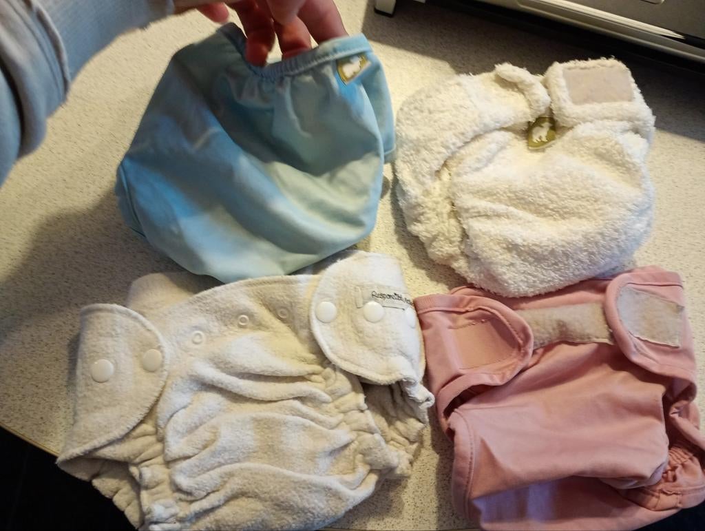 4 Wasbare luiers Little Lamb Responsible mother Maat 1, Kinderen en Baby's, Ophalen of Verzenden, Gebruikt, Overige typen