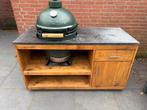Eiken BBQ meubel met natuurstenen werkblad, Ophalen, Gebruikt, Houtskool