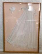 Antieke doopjurk in 3 d lijst., Ophalen of Verzenden, Kinderen