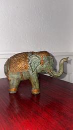 Groen en verguld brons Thais olifant beeld, zie info, Ophalen of Verzenden, Zo goed als nieuw