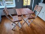 Folding garden set, Zo goed als nieuw, Tuinset, Hout, Eettafel