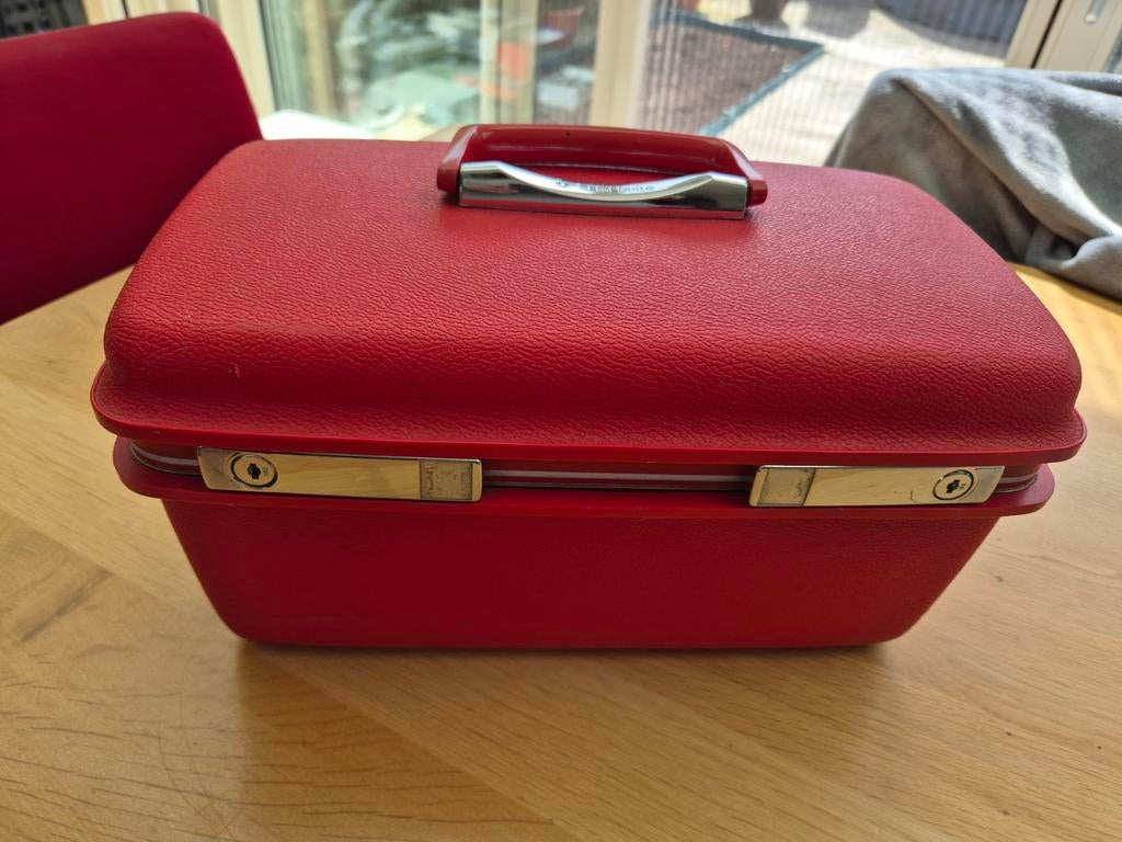 Vintage Samsonite beautycase rood jaren 70, Ophalen of Verzenden, Gebruikt, Rood