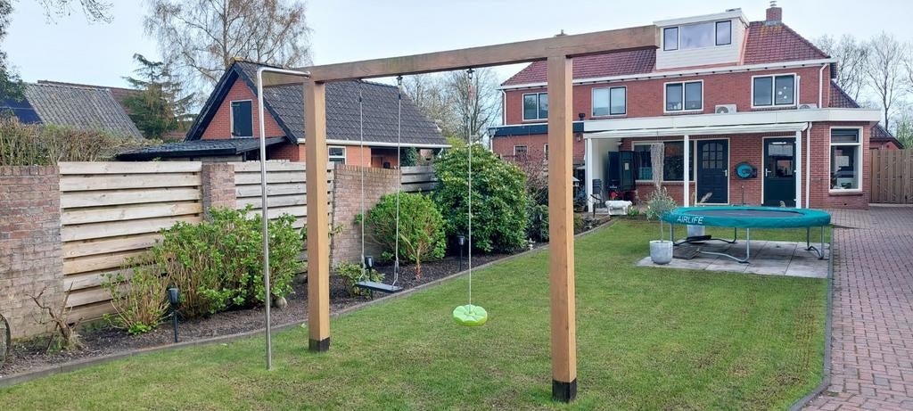 Houten schommel met 2 zitjes douglas, Kinderen en Baby's, Speelgoed | Buiten | Speeltoestellen, Ophalen, Schommel