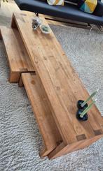 Teak houten salon tafels, (bankjes) 3 stuks, Ophalen, Gebruikt, 50 tot 100 cm, 150 tot 200 cm