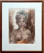 Tekening  jonge vrouw uit Nieuw-Guinea, Verzenden