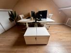 Elektrische bureau set wit, Huis en Inrichting, Bureaus, Ophalen, In hoogte verstelbaar, Zo goed als nieuw, Bureau