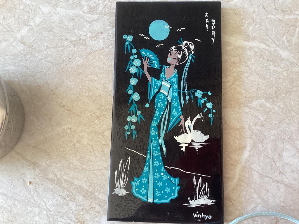 Chinese Tegel 20x10 cm, Antiek en Kunst, Antiek | Wandborden en Tegels, Ophalen of Verzenden