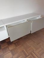 TV-meubel Besta IKEA met 2 lades 120x42x48, Ophalen, Overige materialen, Gebruikt, 100 tot 150 cm