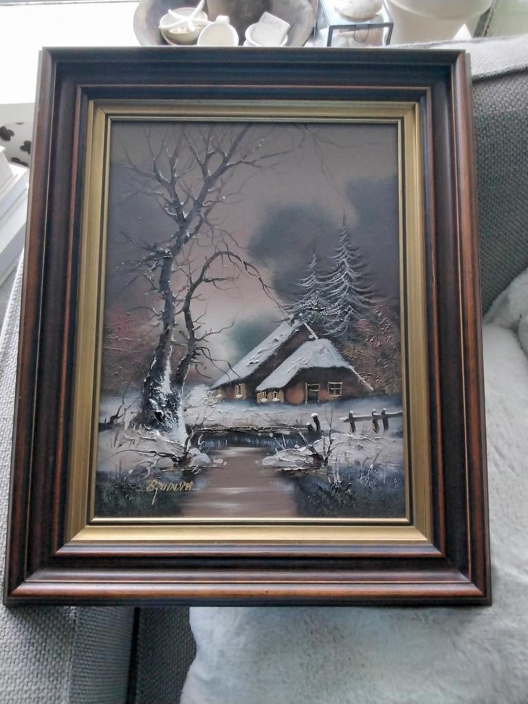 Cornelis Bruinsma (1942), Hollands Winterlandschap, Ophalen of Verzenden