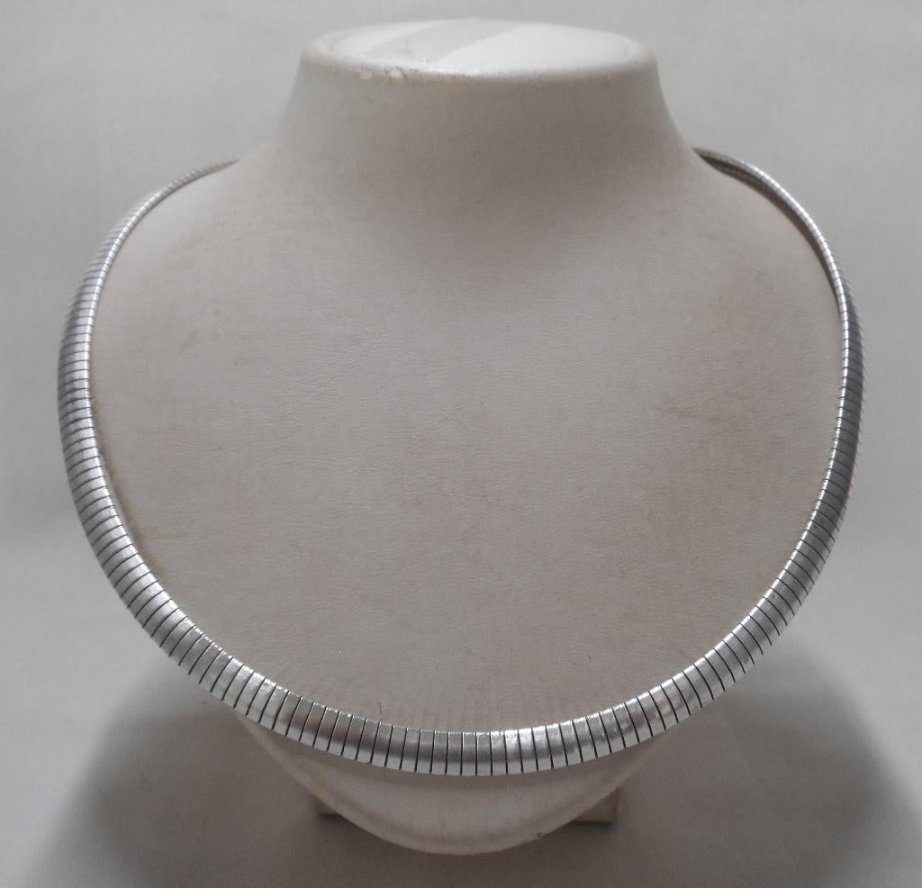 Zilveren vintage omega collier nr.603, Sieraden, Tassen en Uiterlijk, Kettingen, Verzenden, Zo goed als nieuw, Zilver, Zilver