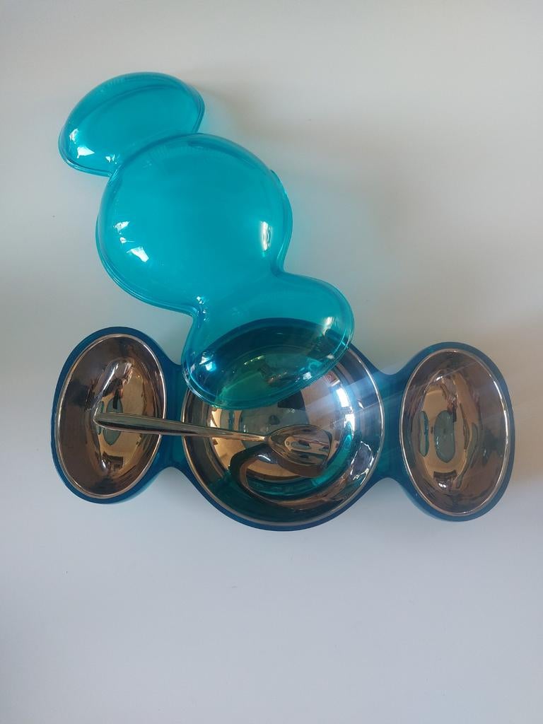 Alessi Toffee Suikerpot & Lepel Mirri, Huis en Inrichting, Ophalen of Verzenden, Gebruikt, Blauw, Alessi