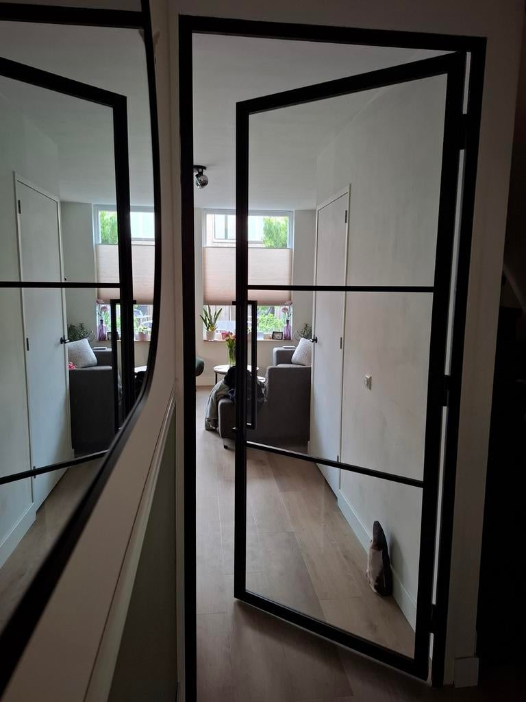 Stalen loft deur met kozijn - 235,8 x 99,6 cm, Ophalen, 80 tot 100 cm, 215 cm of meer, Binnendeur