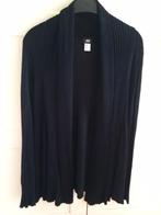 H&M open vallend vest sjaalkraag watervallook fijngebreid M, Maat 38/40 (M), H&M, Zwart, Nieuw