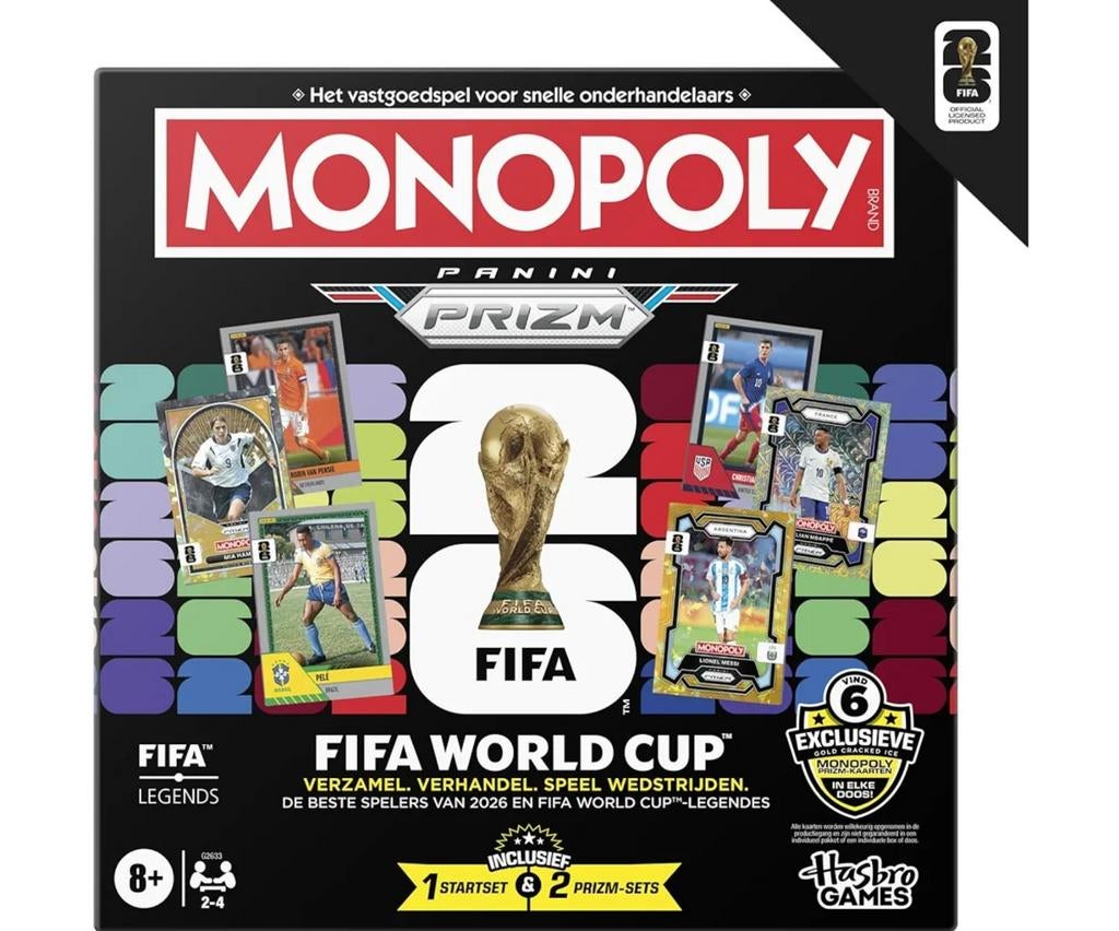 Monopoly Panini Prizm 2026 World Cup Board Game Bordspel TCG, Ophalen of Verzenden, Zo goed als nieuw