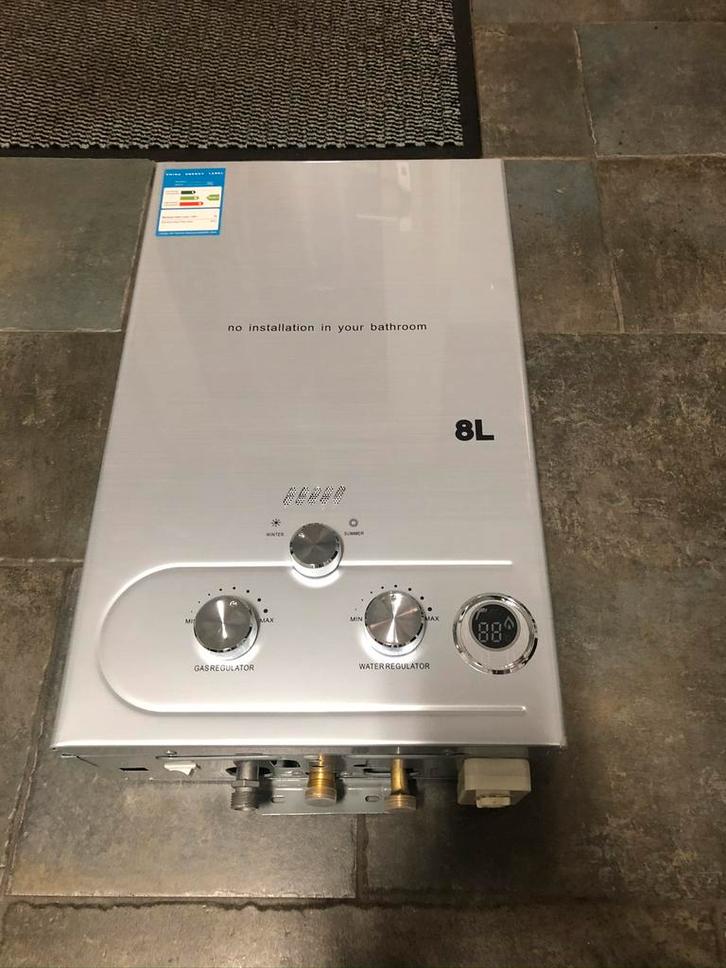 8L Propaan Butaan LPG Geiser Camping zonder waakvlam Gas, Caravans en Kamperen, Camper-accessoires, Nieuw, Ophalen of Verzenden