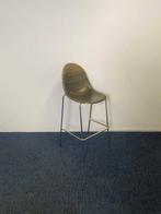 2 x Barkruk Plank, chroom frame, 77 cm. zithoogte, Huis en Inrichting, Barkrukken, Ophalen, Gebruikt, Met voetsteun, 60 tot 90 cm