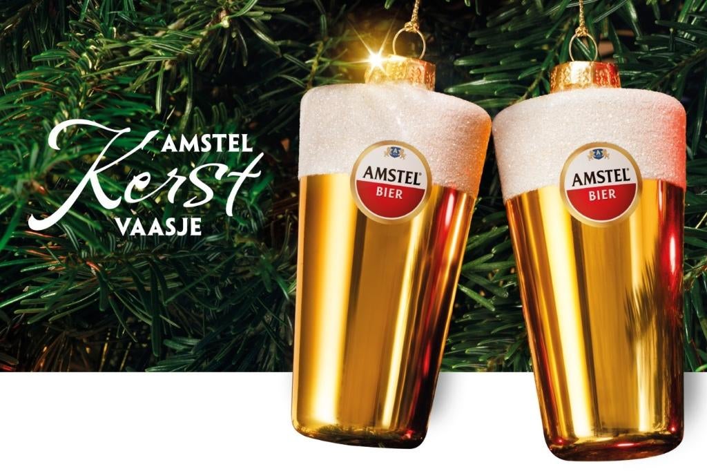 10x Amstel Kerstvaasje / Kerst vaasje, Diversen, Kerst, Ophalen of Verzenden, Zo goed als nieuw