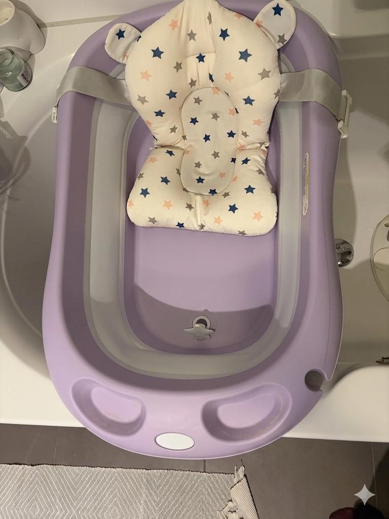 Opvouwbaar babybadje met kussen, Overige merken, Gebruikt, Ophalen of Verzenden, Badje